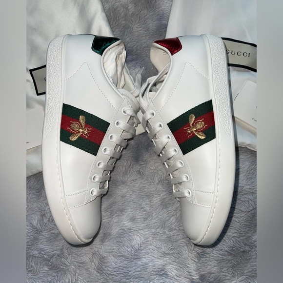GUCCI WOMEN'S ACE SNEAKER WITH BEE SIZE 9 VGUC - Picture 4 of 4